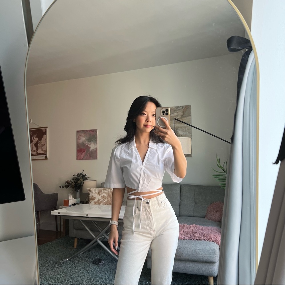 Abercrombie tie waist blouse